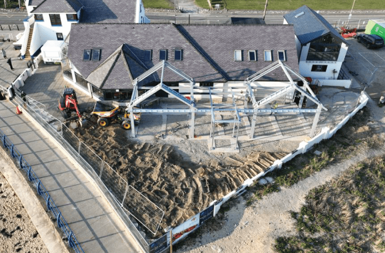 Steel framework for the Oceans Edge extension