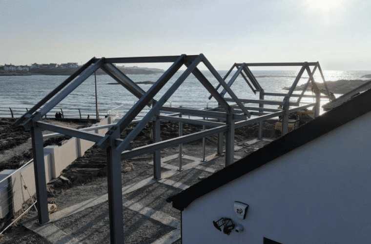 Steel framework for the Oceans Edge extension